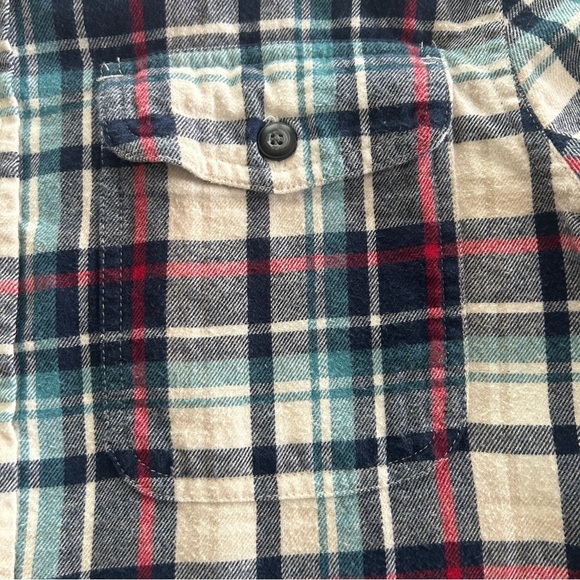Sonoma Casual Button Down Shirt Red White and Blue Flannel Plaid Men size Small - Picture 10 of 14